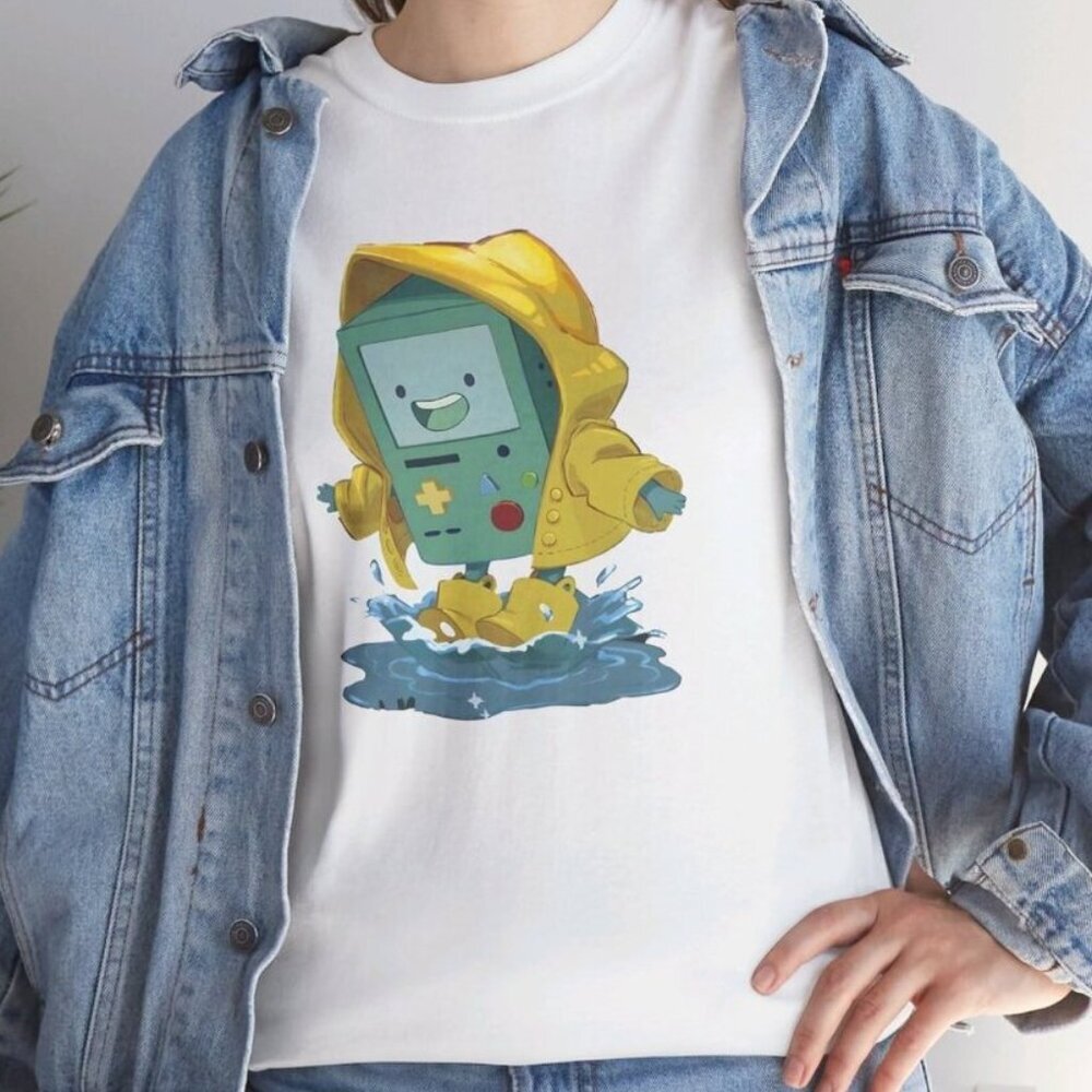 Adventure Time BMO Cute Unisex Fan Heavy Cotton Graphic T-Shirt  166